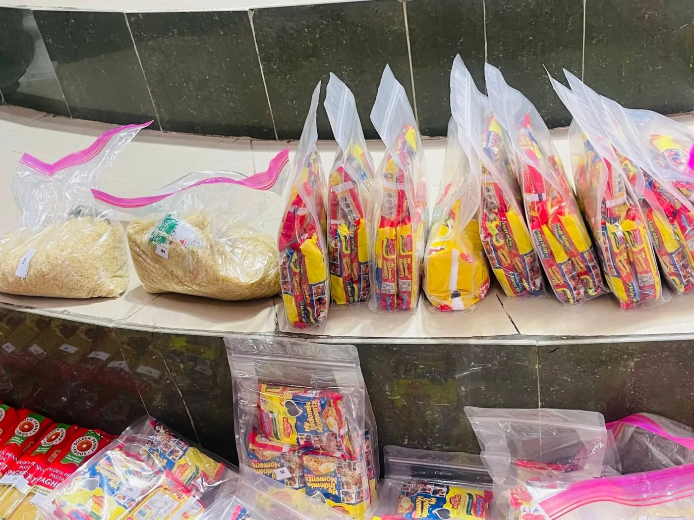 Packaged food provisions prepared for distribution