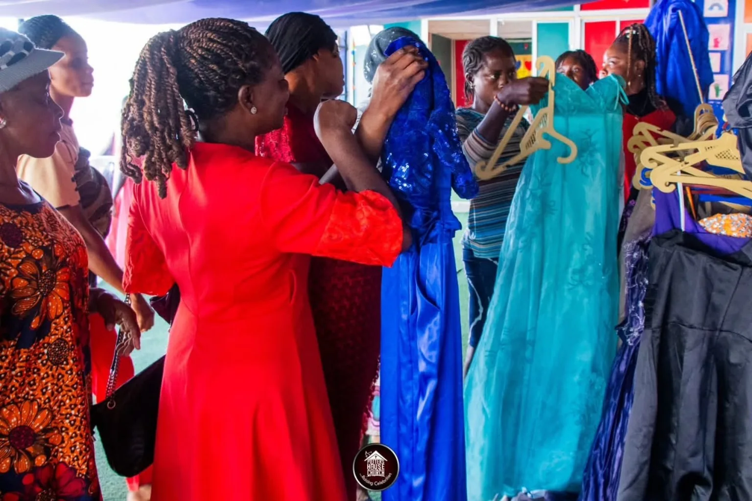 People selecting clothing during the community-supported Shop for Free outreach in December 2024